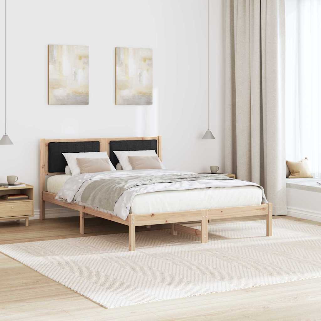 Bedframe met Gevoerd Hoofdgedeelte Zwart 120 x 190 cm Stof