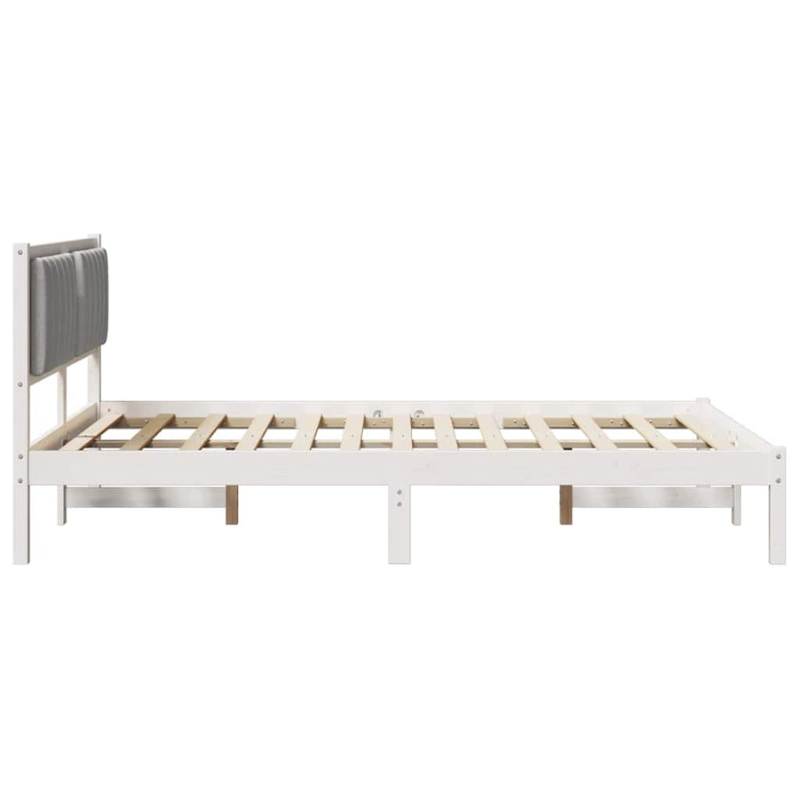Bedframe met Gevoerd Hoofdgedeelte Lichtgrijs 120 x 190 cm Stof
