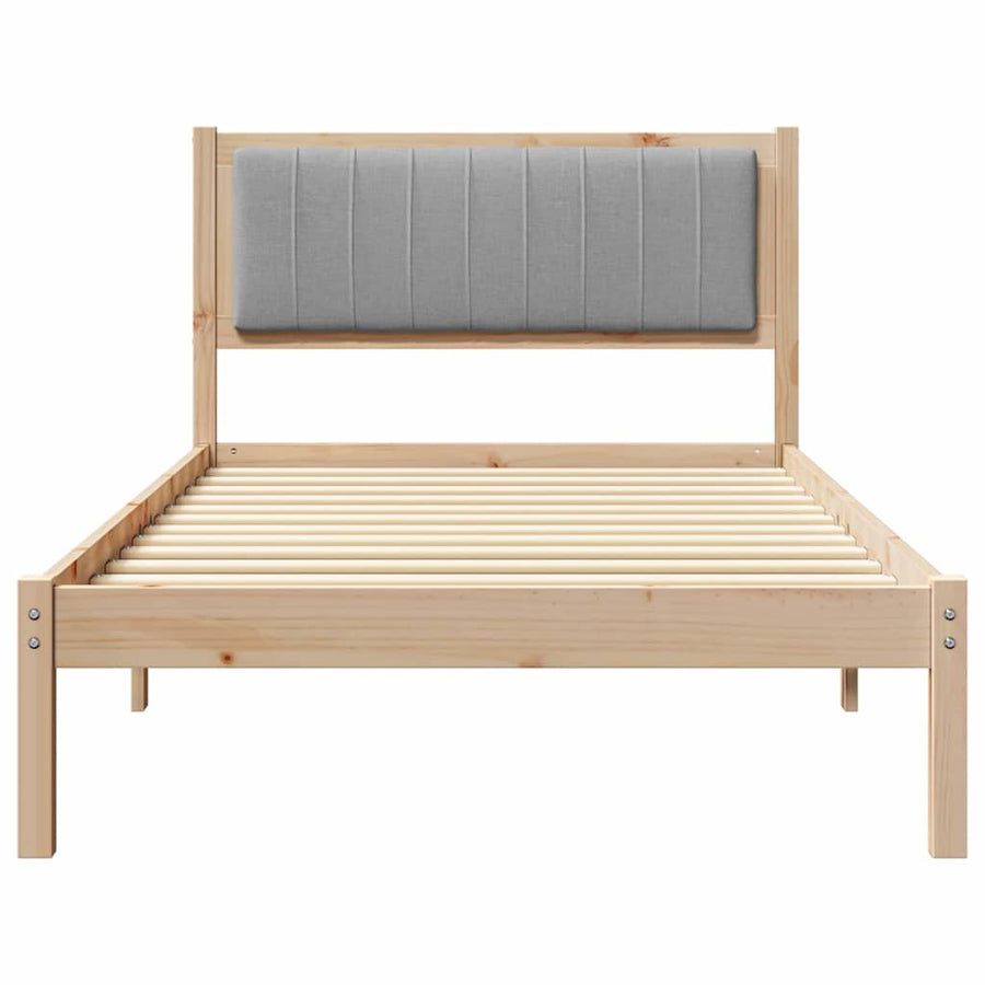 Bedframe met Gevoerd Hoofdgedeelte Lichtgrijs 100 x 200 cm Stof