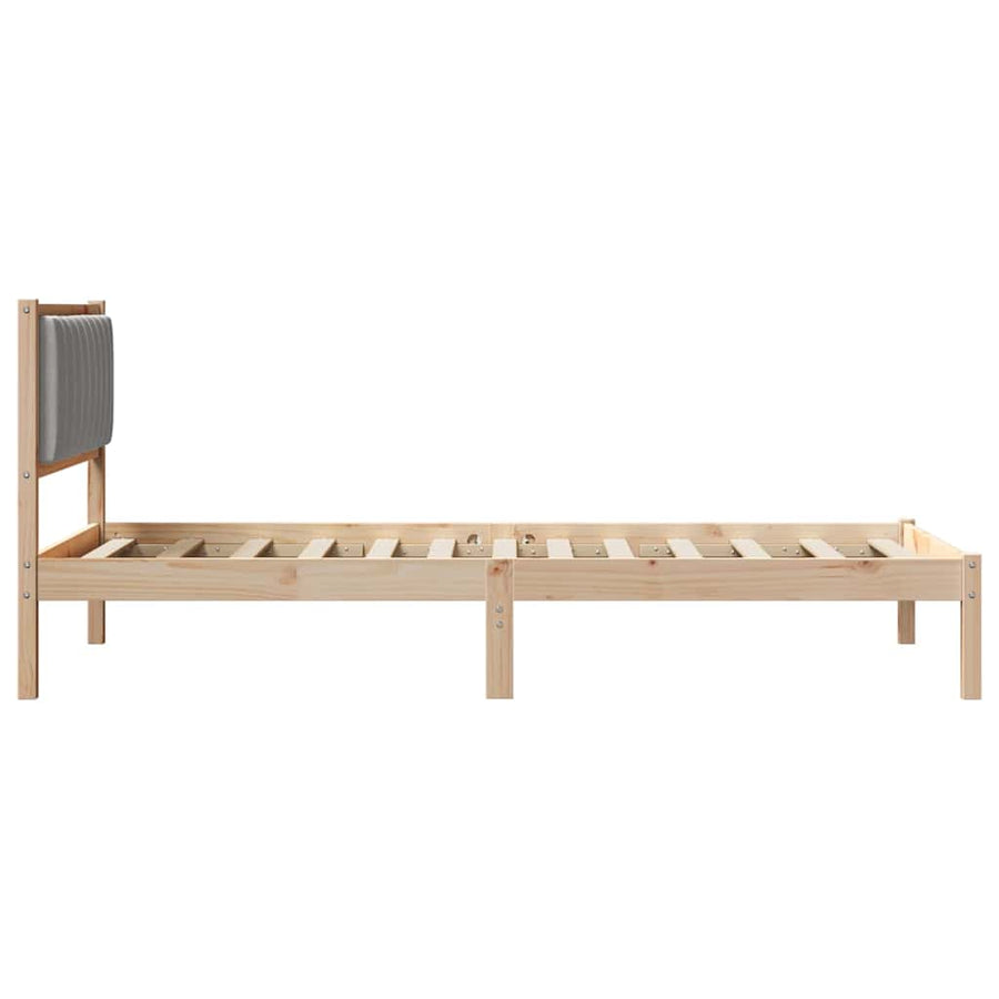 Bedframe met Gevoerd Hoofdgedeelte Lichtgrijs 100 x 200 cm Stof