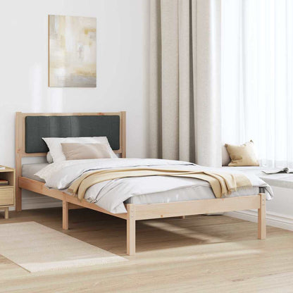 Bedframe met Gevoerd Hoofdgedeelte Donkergrijs 100 x 200 cm