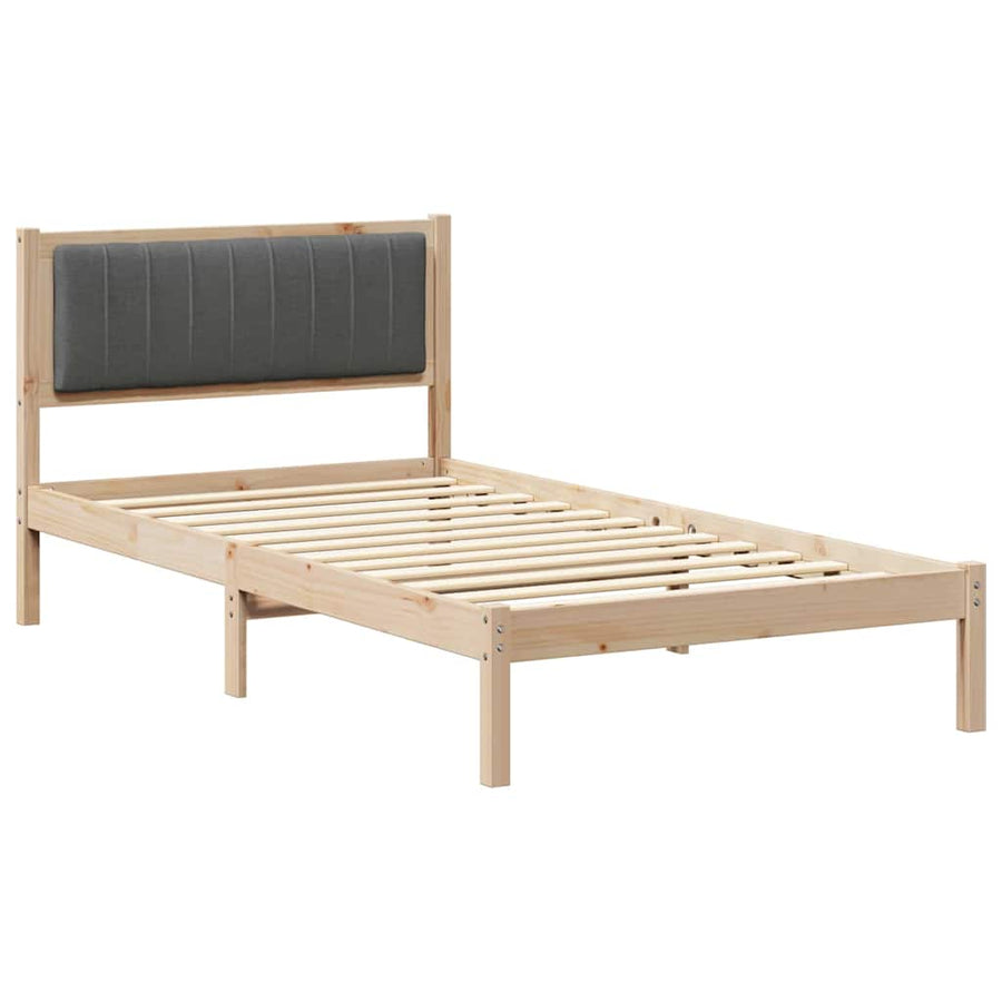 Bedframe met Gevoerd Hoofdgedeelte Donkergrijs 100 x 200 cm
