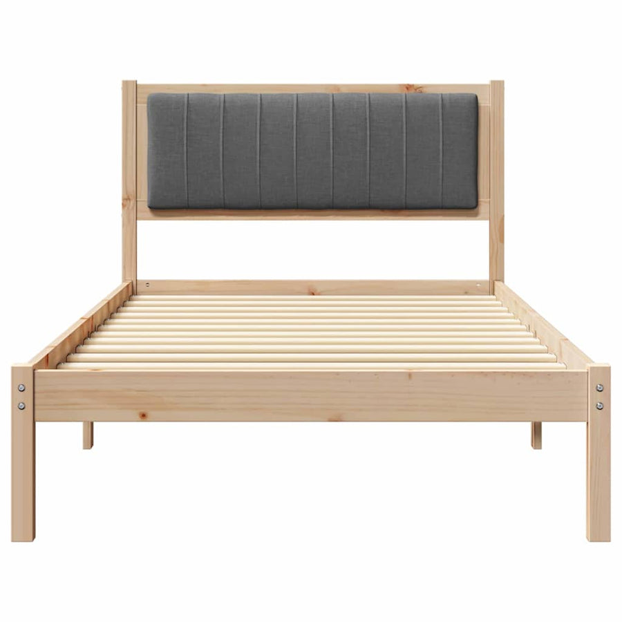 Bedframe met Gevoerd Hoofdgedeelte Donkergrijs 100 x 200 cm