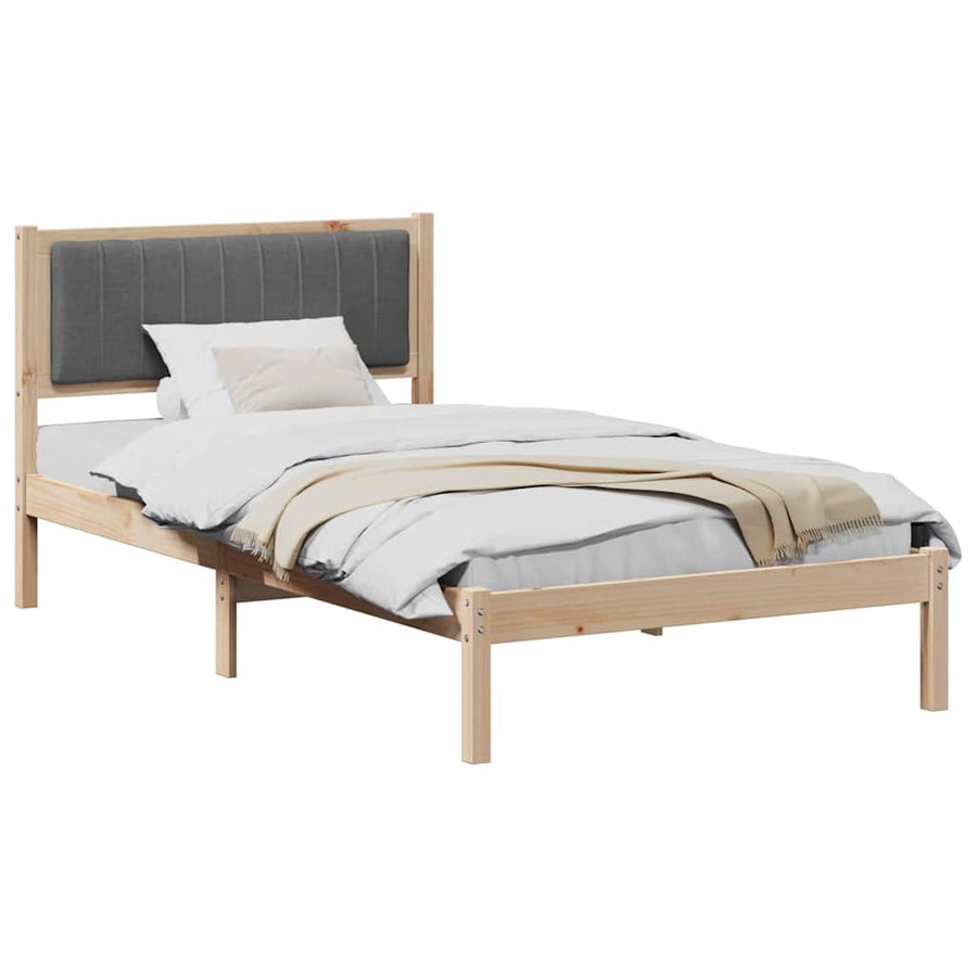 Bedframe met Gevoerd Hoofdgedeelte Donkergrijs 100 x 200 cm