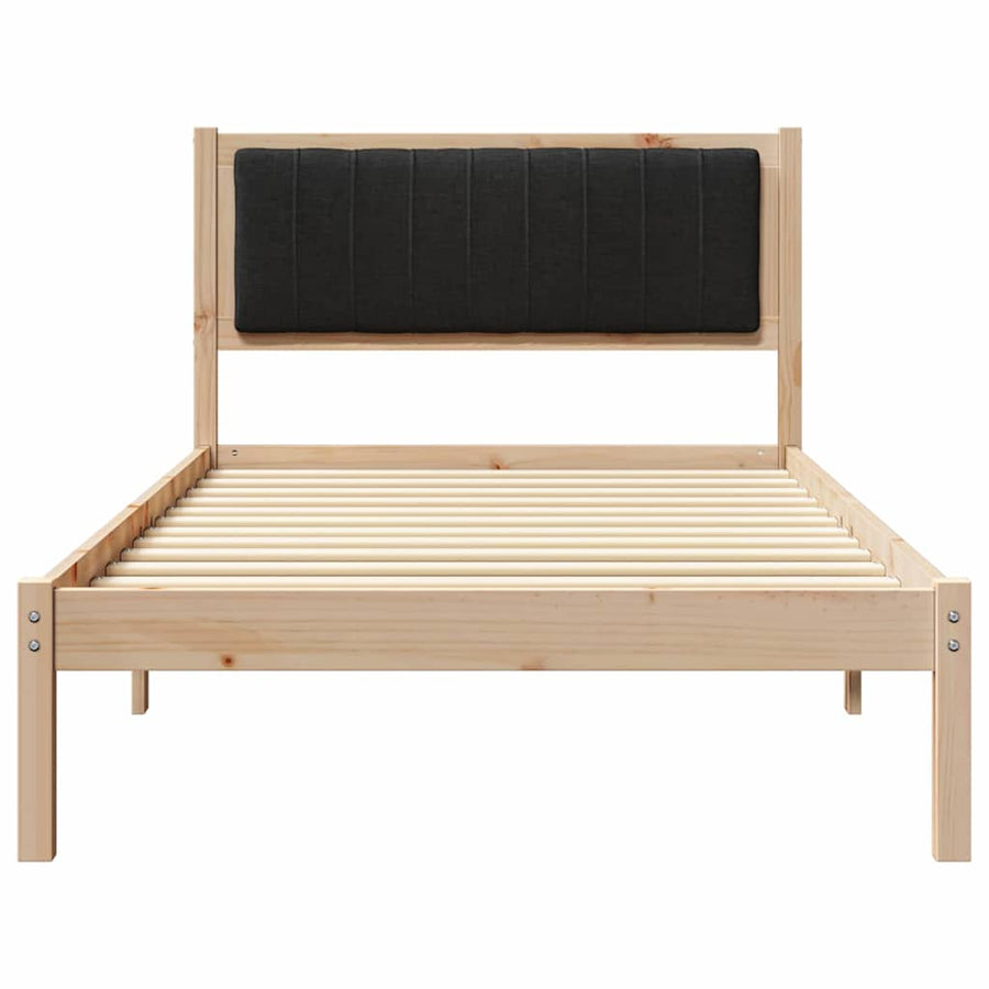Bedframe met Gevoerd Hoofdgedeelte Zwart 100 x 200 cm Stof