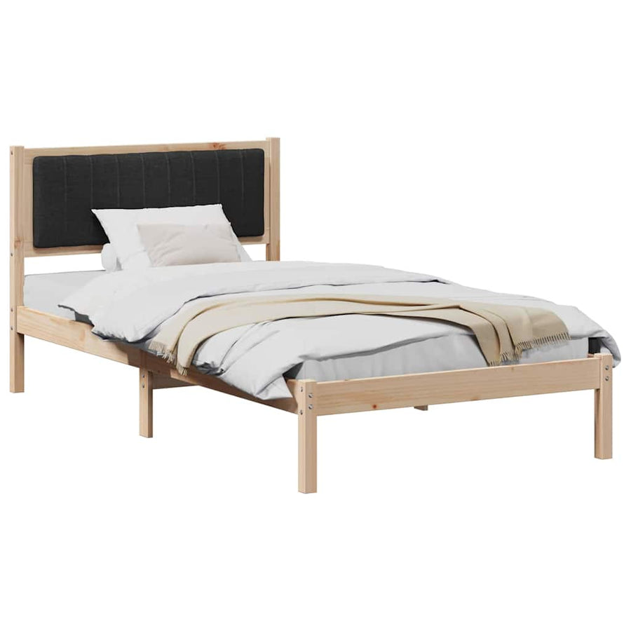 Bedframe met Gevoerd Hoofdgedeelte Zwart 100 x 200 cm Stof