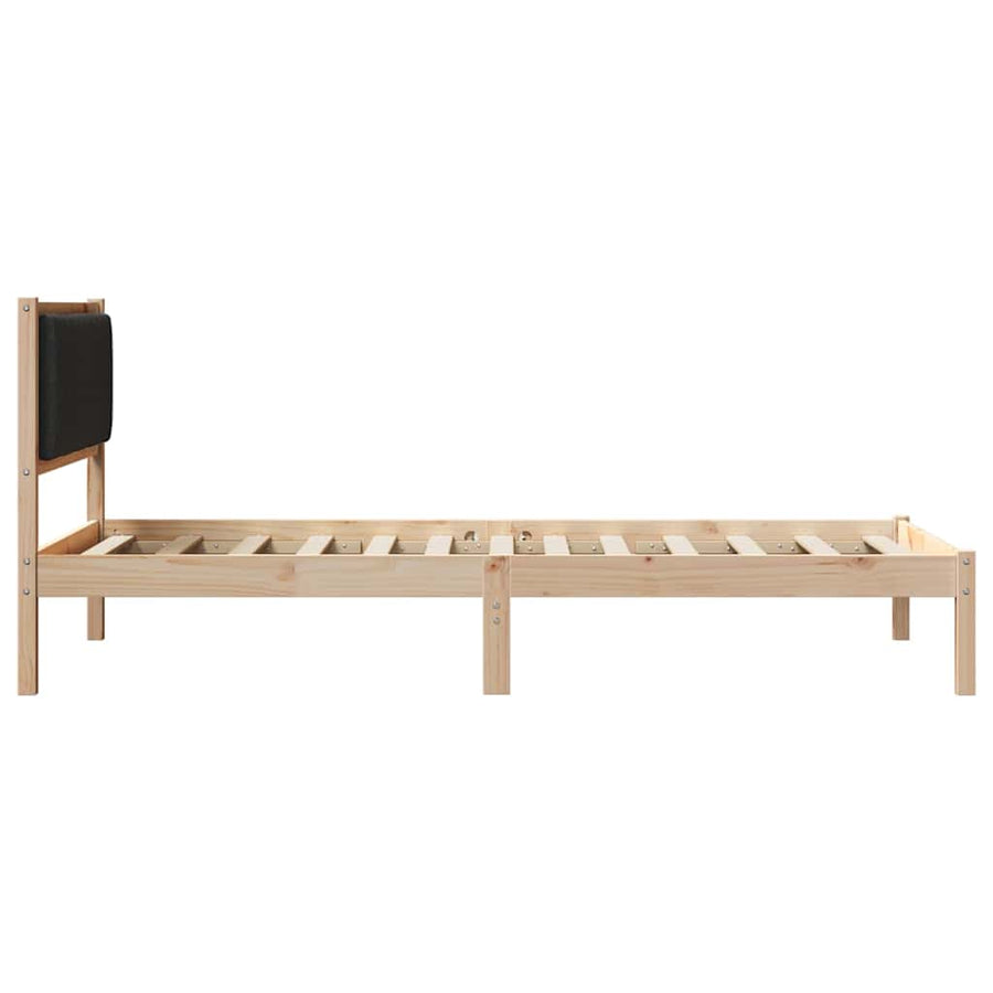 Bedframe met Gevoerd Hoofdgedeelte Zwart 100 x 200 cm Stof
