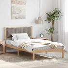 Upholstered Headboard Bed Frame Taupe 100 x 200 cm