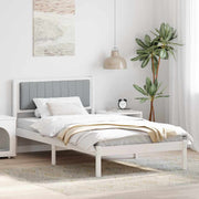Bedframe 100x200 cm lichtgrijs massief grenenhout