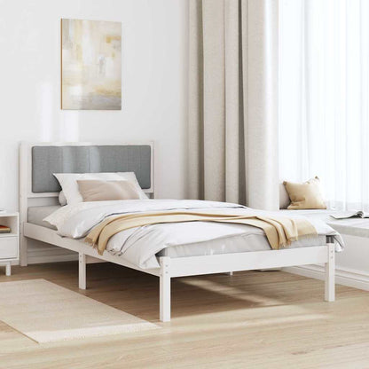 Bedframe met Gevoerd Hoofdgedeelte Lichtgrijs 100 x 200 cm Stof