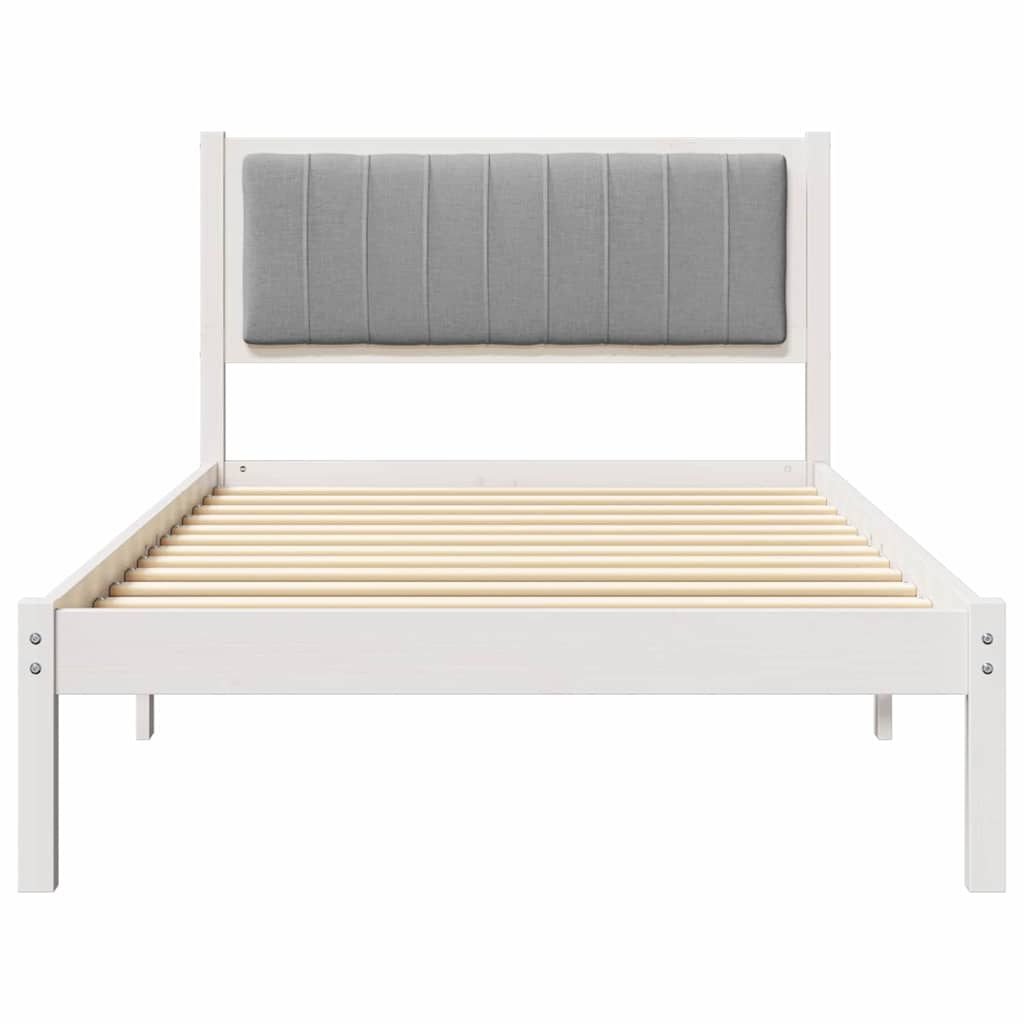 Bedframe met Gevoerd Hoofdgedeelte Lichtgrijs 100 x 200 cm Stof