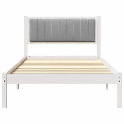 Bedframe met Gevoerd Hoofdgedeelte Lichtgrijs 100 x 200 cm Stof