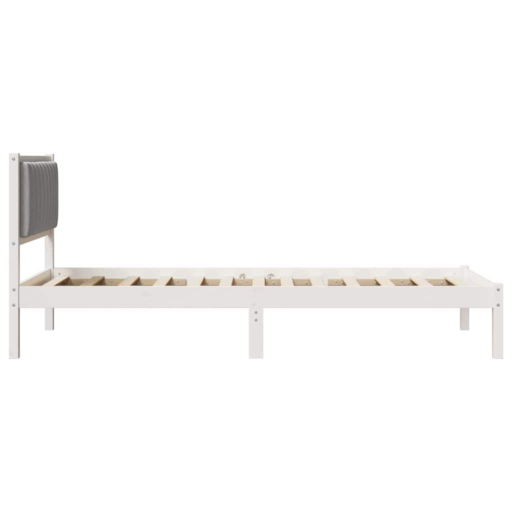 Bedframe met Gevoerd Hoofdgedeelte Lichtgrijs 100 x 200 cm Stof