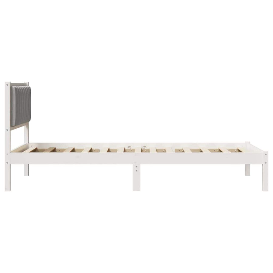 Bedframe met Gevoerd Hoofdgedeelte Lichtgrijs 100 x 200 cm Stof