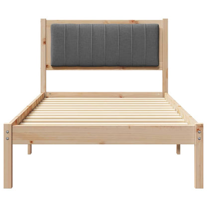 Bedframe met Gevoerd Hoofdgedeelte Donkergrijs 90 x 200 cm Stof