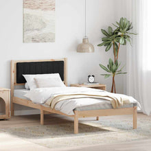Bedframe met Gevoerd Hoofdgedeelte Zwart 90 x 200 cm Stof