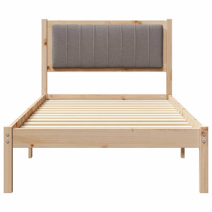 Bedframe met Gevoerd Hoofdgedeelte Taupe 90 x 200 cm Stof