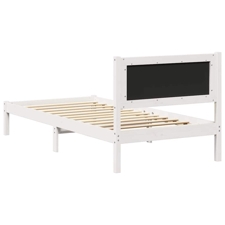 Bedframe met Gevoerd Hoofdgedeelte Lichtgrijs 90 x 200 cm Stof