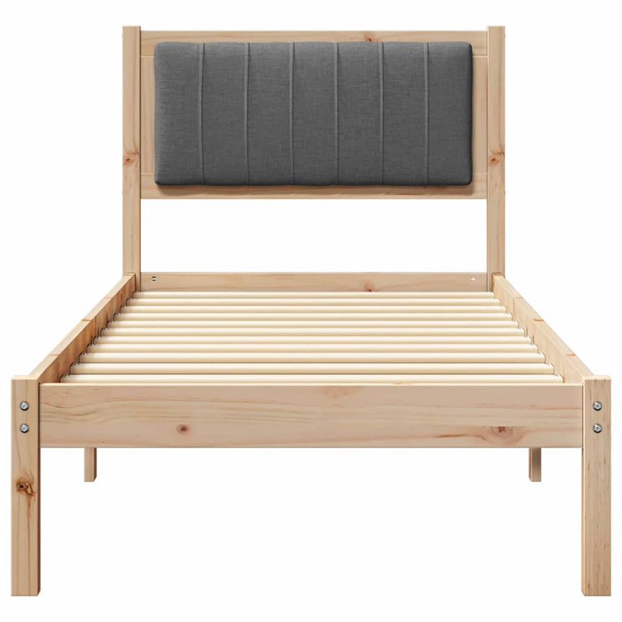 Bedframe met Gevoerd Hoofdgedeelte Donkergrijs 80 x 200 cm Stof
