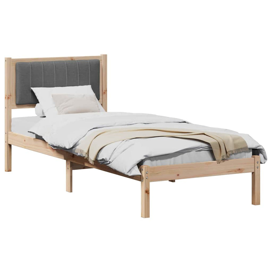Bedframe met Gevoerd Hoofdgedeelte Donkergrijs 80 x 200 cm Stof