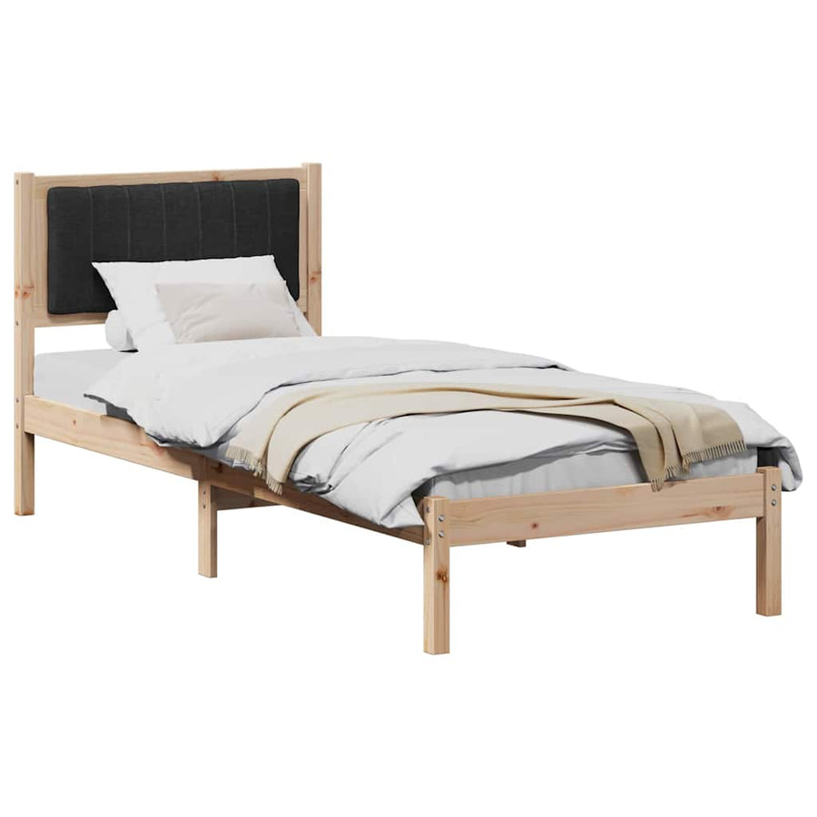 Bedframe met Gevoerd Hoofdgedeelte Zwart 80 x 200 cm Stof