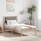 Bedframe 80x200 cm massief grenenhout taupe