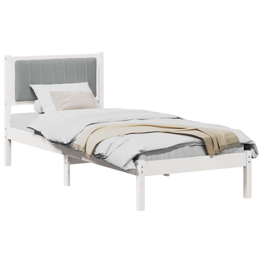 Bedframe met Gevoerd Hoofdgedeelte Lichtgrijs 80 x 200 cm