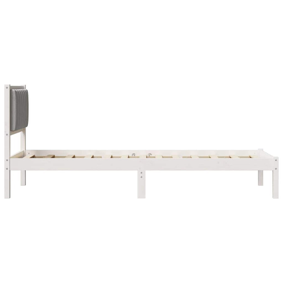 Bedframe met Gevoerd Hoofdgedeelte Lichtgrijs 80 x 200 cm