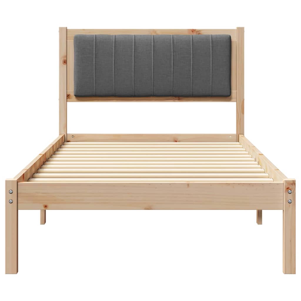 Bedframe met Gevoerd Hoofdgedeelte Donkergrijs 90 x 190 cm Stof