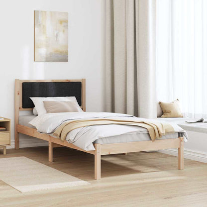 Bedframe met Gevoerd Hoofdgedeelte Zwart 90 x 190 cm Stof