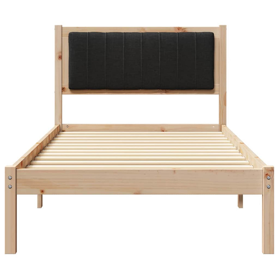 Bedframe met Gevoerd Hoofdgedeelte Zwart 90 x 190 cm Stof