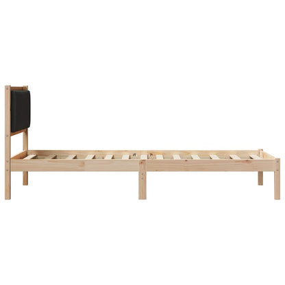 Bedframe met Gevoerd Hoofdgedeelte Zwart 90 x 190 cm Stof