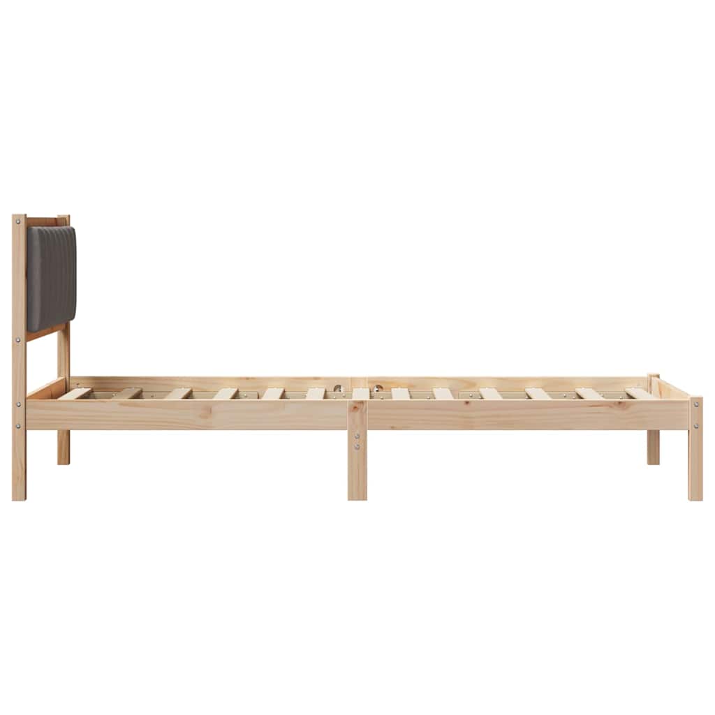 Bedframe met Gevoerd Hoofdgedeelte Taupe 90 x 190 cm Stof