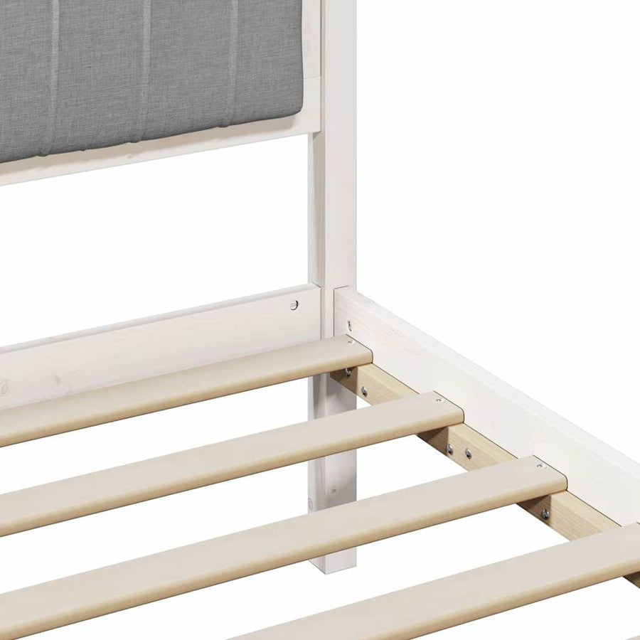 Bedframe met Gevoerd Hoofdgedeelte Lichtgrijs 90 x 190 cm Stof
