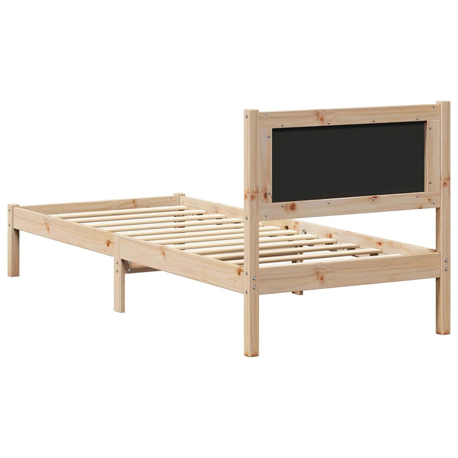 Bedframe met Gevoerd Hoofdgedeelte Taupe 75 x 190 cm Stof