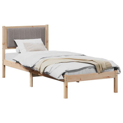 Bedframe met Gevoerd Hoofdgedeelte Taupe 75 x 190 cm Stof