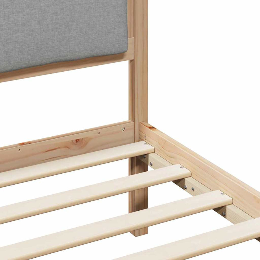 Bedframe met hoofdeinde Lichtgrijs 120 x 200 cm Stof