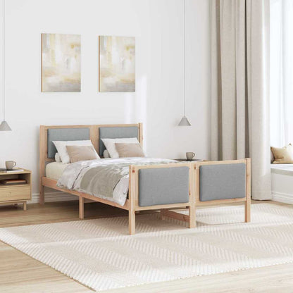 Bedframe met hoofdeinde Lichtgrijs 120 x 200 cm Stof