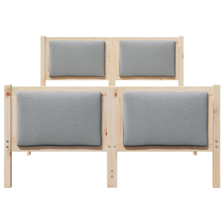 Bedframe met hoofdeinde Lichtgrijs 120 x 200 cm Stof