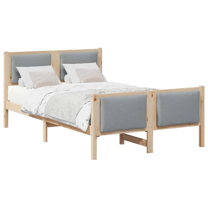 Bedframe met hoofdeinde Lichtgrijs 120 x 200 cm Stof