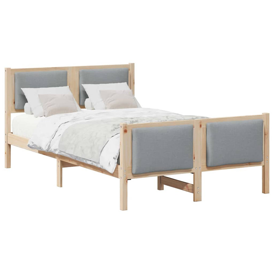 Bedframe met hoofdeinde Lichtgrijs 120 x 200 cm Stof