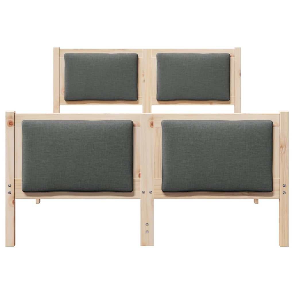 Bedframe met hoofdeinde Donkergrijs 120 x 200 cm Stof
