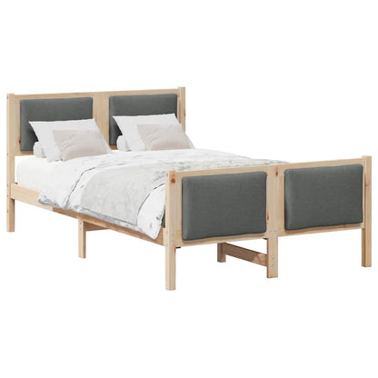 Bedframe met hoofdeinde Donkergrijs 120 x 200 cm Stof