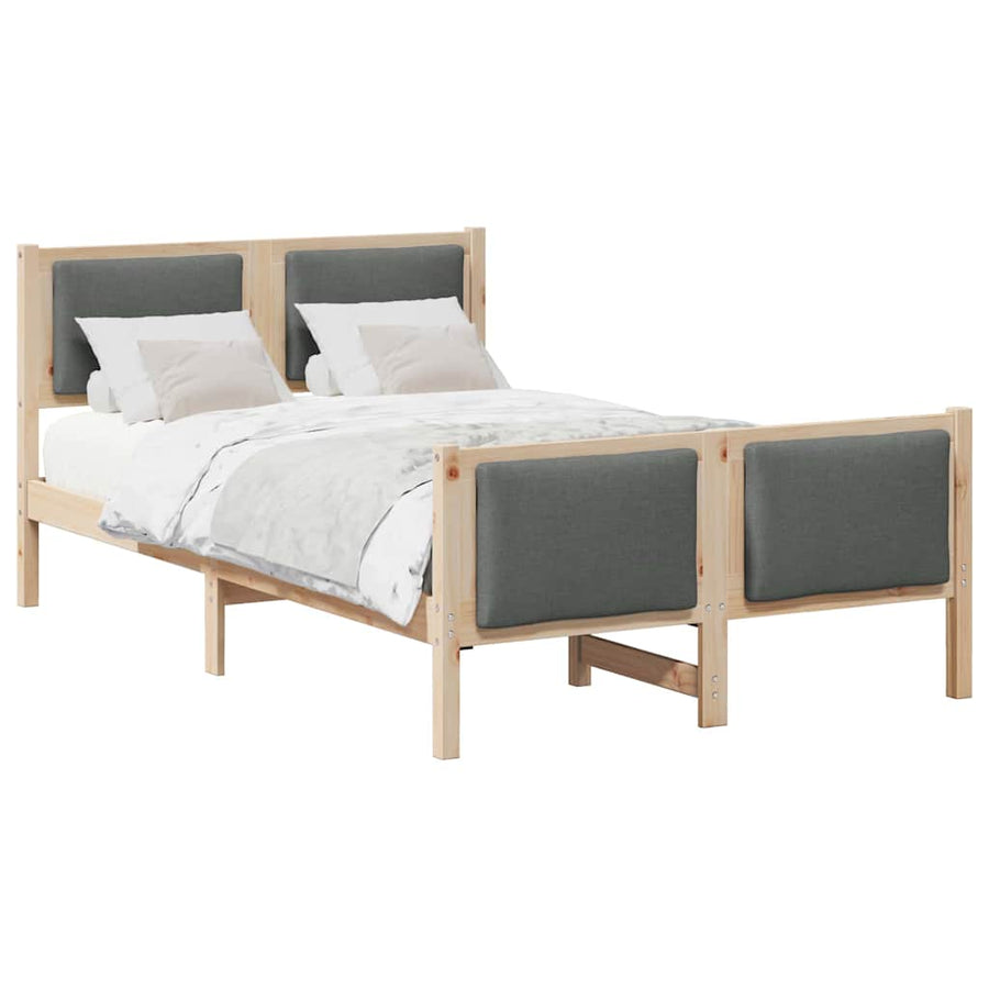 Bedframe met hoofdeinde Donkergrijs 120 x 200 cm Stof