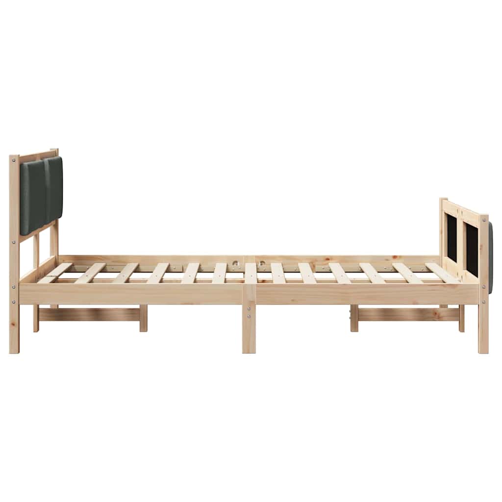 Bedframe met hoofdeinde Donkergrijs 120 x 200 cm Stof