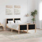 Bed Frame with Headboard Black 120 x 200 cm Fabric