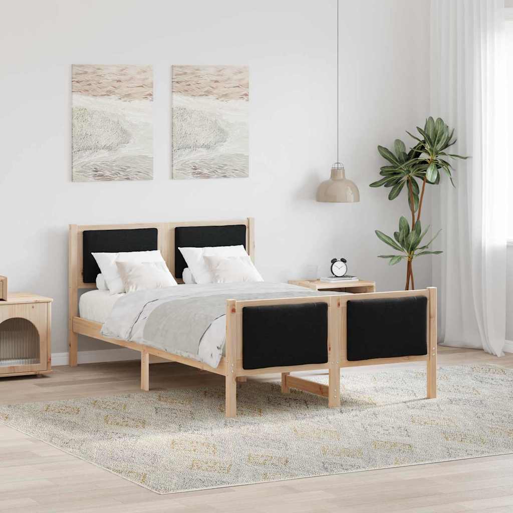 Bedframe met hoofdeinde Zwart 120 x 200 cm Stof