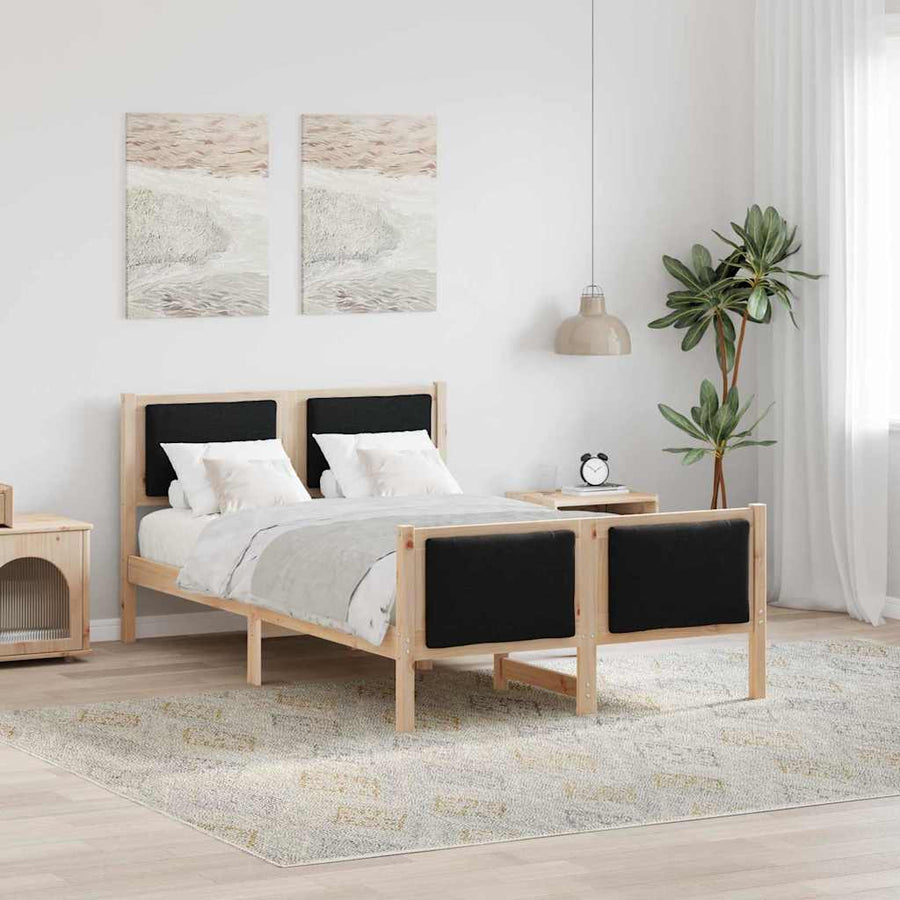 Bedframe met hoofdeinde Zwart 120 x 200 cm Stof