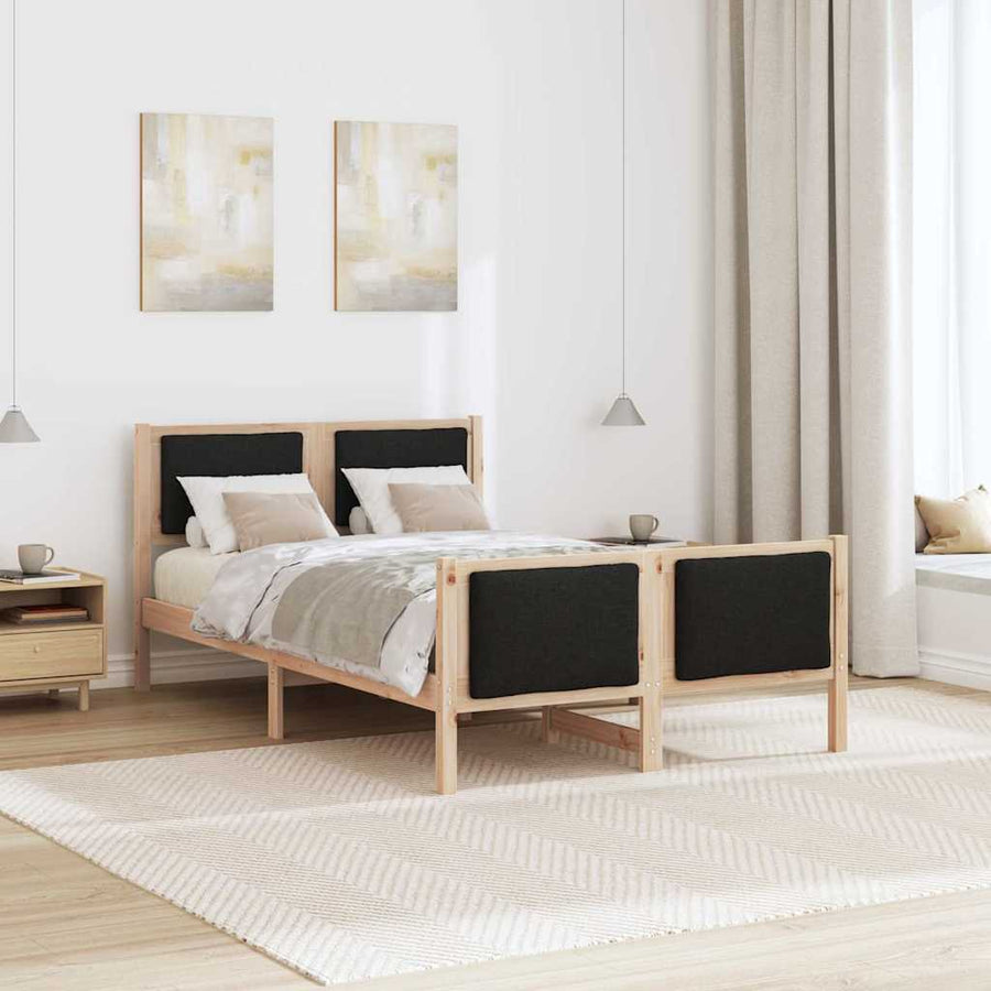 Bedframe met hoofdeinde Zwart 120 x 200 cm Stof