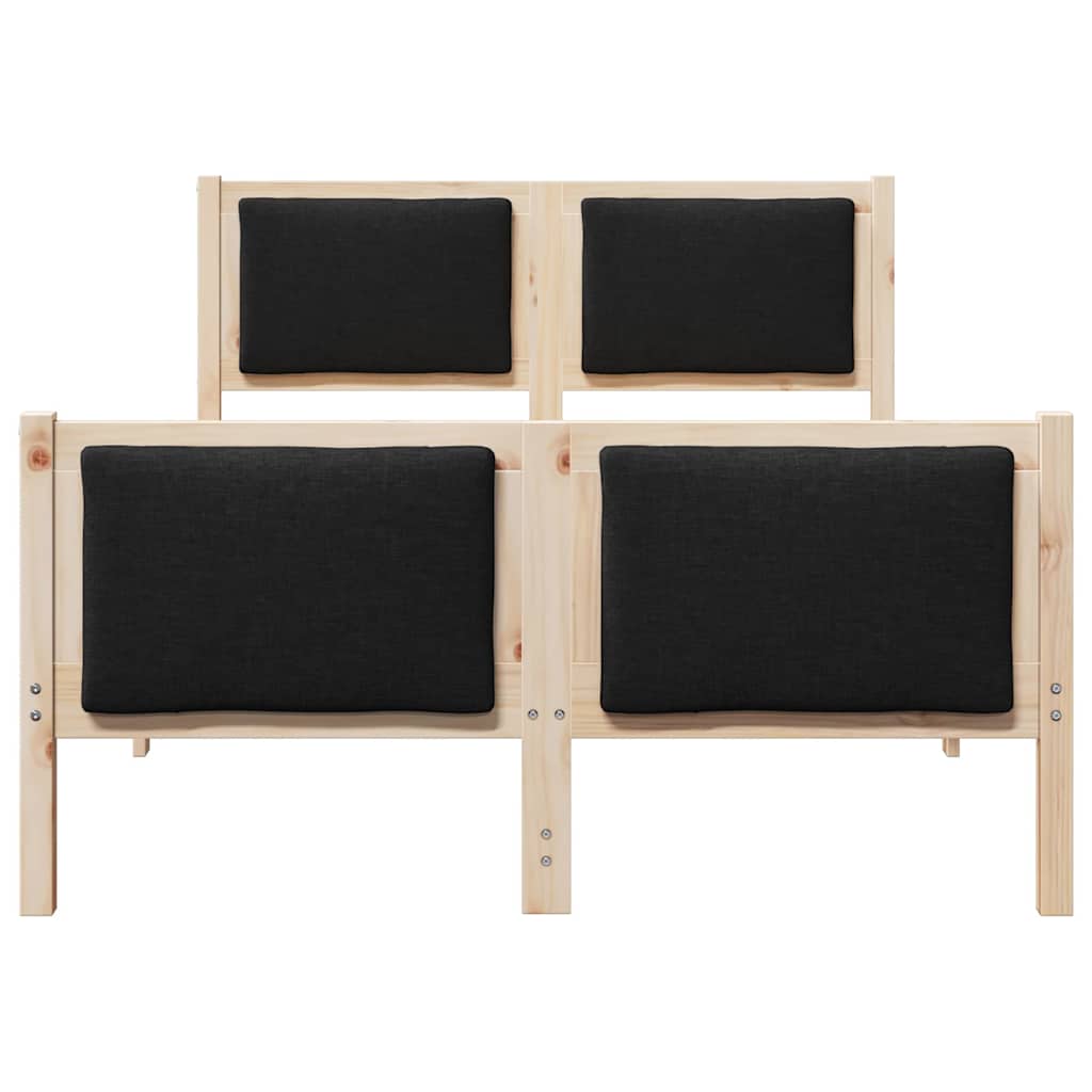 Bedframe met hoofdeinde Zwart 120 x 200 cm Stof
